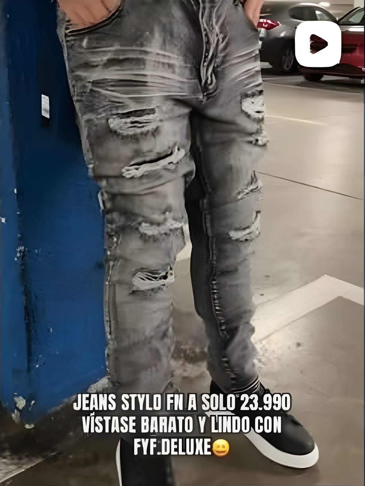 Jeans Rasgado Gris · Denim